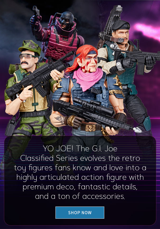 YO JOE! The G.I. Joe Classified Series evolves the retro toy figures fans know and love into a highly articulated action figure with premium deco, fantastic details, and a ton of accessories